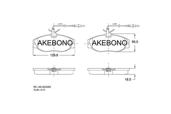 Akebono AN-4043WKE Brake Pad Set, disc brake AN4043WKE