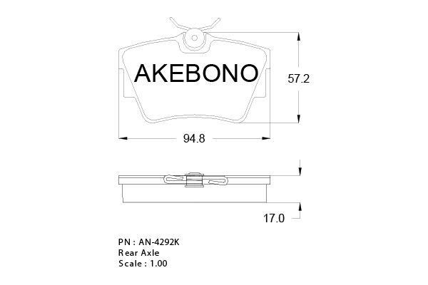 Akebono AN-4292KE Brake Pad Set, disc brake AN4292KE