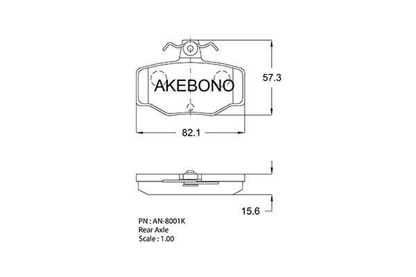 Akebono AN-8001KE Brake Pad Set, disc brake AN8001KE
