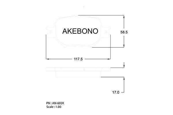 Akebono AN-603KE Brake Pad Set, disc brake AN603KE
