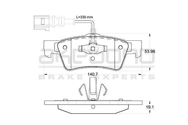 Akebono AN-4554WKE Brake Pad Set, disc brake AN4554WKE