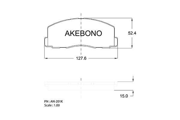 Akebono AN201K Brake Pad Set, disc brake AN201K