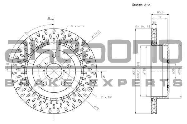 Akebono BN-1288E Brake disk BN1288E