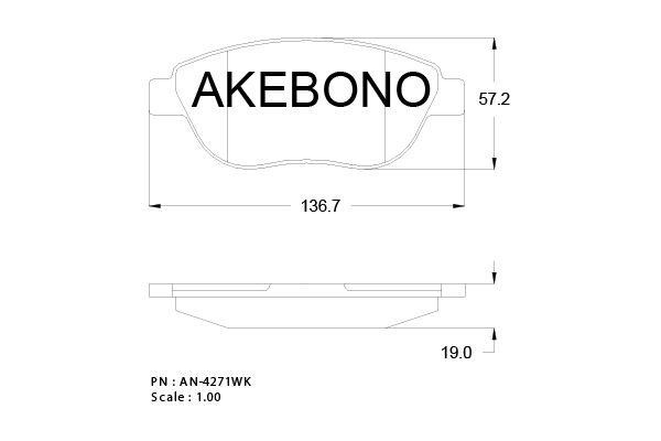 Akebono AN-4271KE Brake Pad Set, disc brake AN4271KE