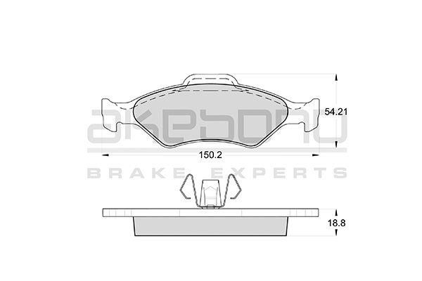 Akebono AN-8087KE Brake Pad Set, disc brake AN8087KE