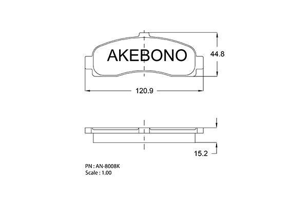 Akebono AN-8008KE Brake Pad Set, disc brake AN8008KE