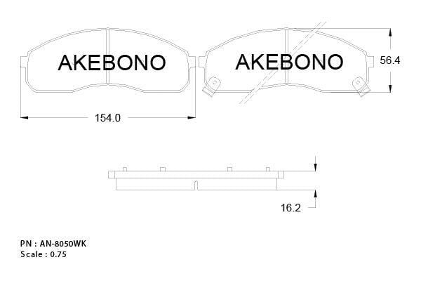 Akebono AN-8050WKE Brake Pad Set, disc brake AN8050WKE
