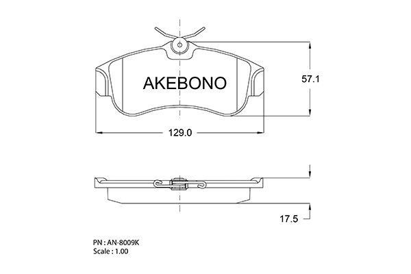 Akebono AN-8009KE Brake Pad Set, disc brake AN8009KE