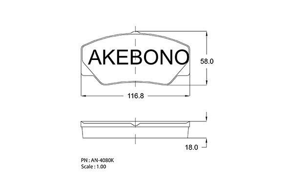 Akebono AN-4080KE Brake Pad Set, disc brake AN4080KE