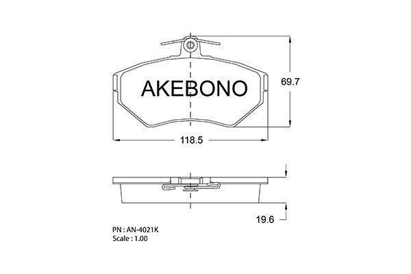 Akebono AN-4021KE Brake Pad Set, disc brake AN4021KE