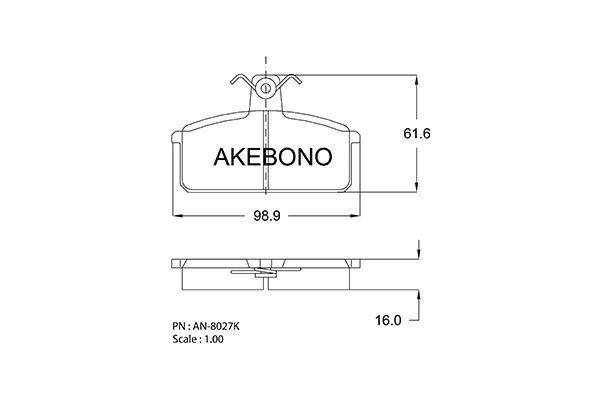 Akebono AN-8027K Brake Pad Set, disc brake AN8027K