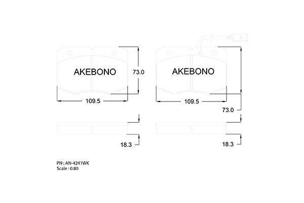 Akebono AN-4241WK Brake Pad Set, disc brake AN4241WK