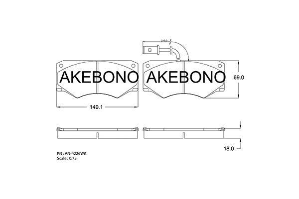 Akebono AN-4226WKE Brake Pad Set, disc brake AN4226WKE
