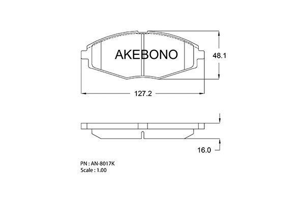 Akebono AN-8017KE Brake Pad Set, disc brake AN8017KE