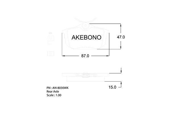 Akebono AN-8030WKE Brake Pad Set, disc brake AN8030WKE