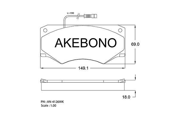 Akebono AN-4216WKE Brake Pad Set, disc brake AN4216WKE