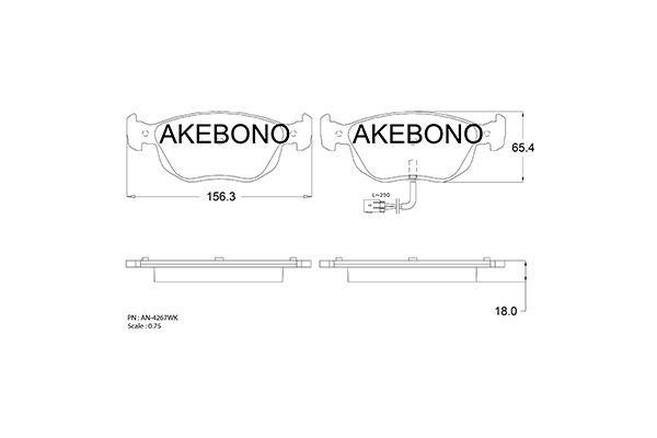 Akebono AN-4267WKE Brake Pad Set, disc brake AN4267WKE