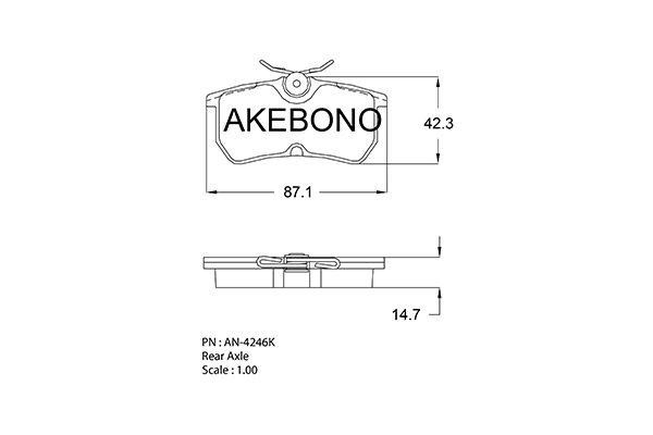 Akebono AN-4246K Brake Pad Set, disc brake AN4246K