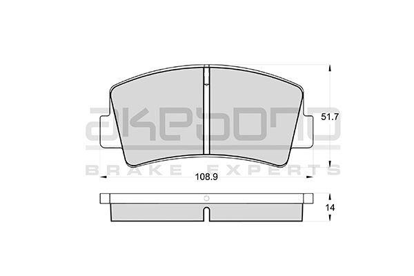 Akebono AN-076K Brake Pad Set, disc brake AN076K