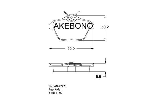 Akebono AN-4242KE Brake Pad Set, disc brake AN4242KE