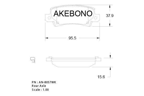 Akebono AN-8057WKE Brake Pad Set, disc brake AN8057WKE