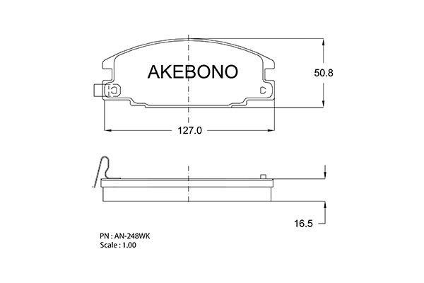 Akebono AN-248WKE Brake Pad Set, disc brake AN248WKE