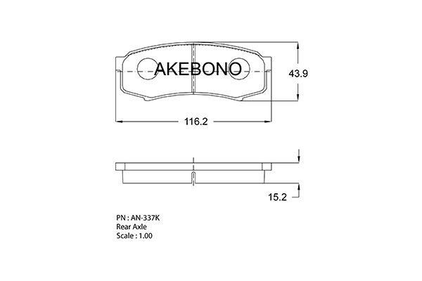 Akebono AN-337KE Brake Pad Set, disc brake AN337KE