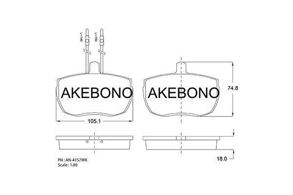 Akebono AN-4157WKE Brake Pad Set, disc brake AN4157WKE