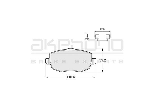 Akebono AN-4365K Brake Pad Set, disc brake AN4365K