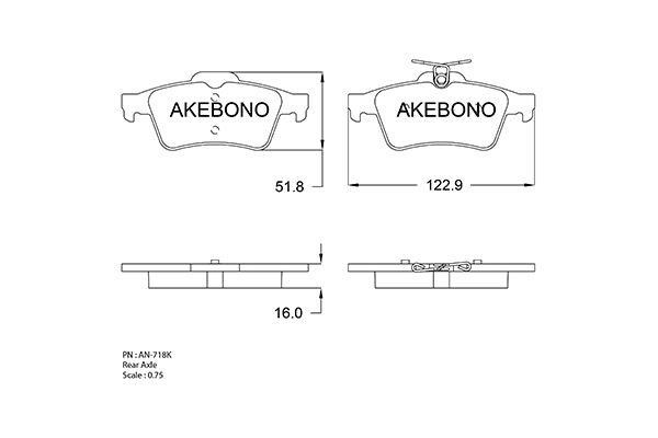 Akebono AN-718KE Brake Pad Set, disc brake AN718KE