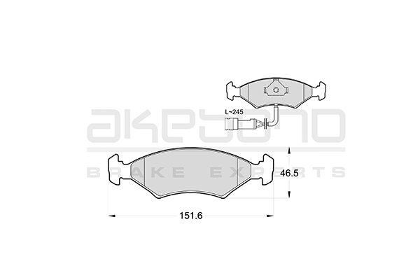 Akebono AN-4404WK Brake Pad Set, disc brake AN4404WK