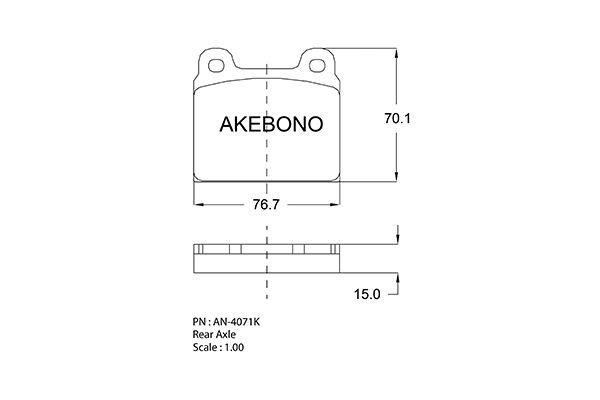Akebono AN-4071KE Brake Pad Set, disc brake AN4071KE