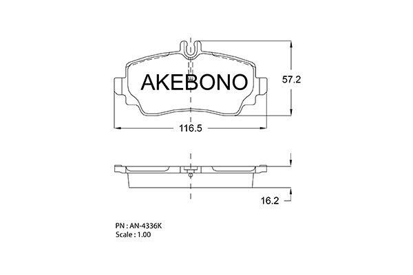 Akebono AN-4336K Brake Pad Set, disc brake AN4336K