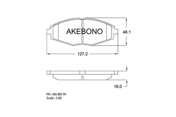 Akebono AN-8017K Brake Pad Set, disc brake AN8017K