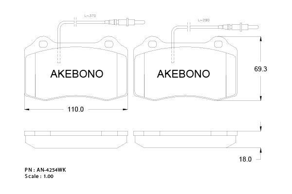 Akebono AN-4254WKE Brake Pad Set, disc brake AN4254WKE