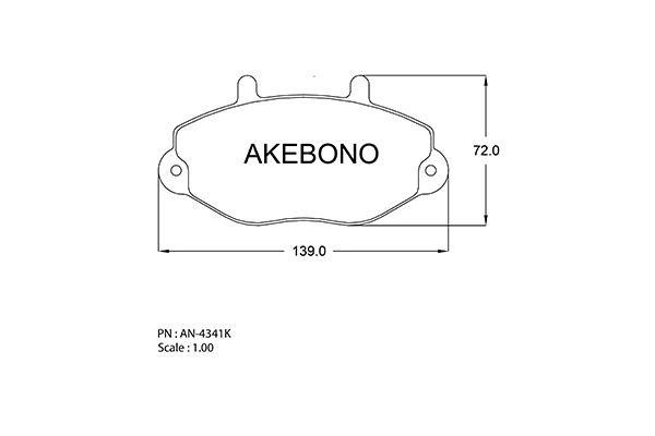 Akebono AN-4341K Brake Pad Set, disc brake AN4341K