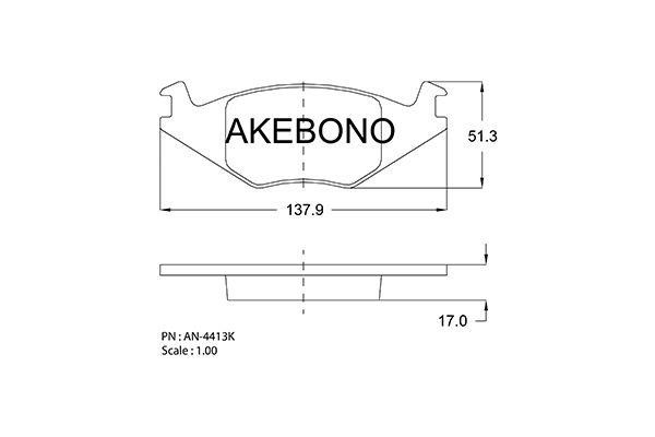 Akebono AN-4413K Brake Pad Set, disc brake AN4413K