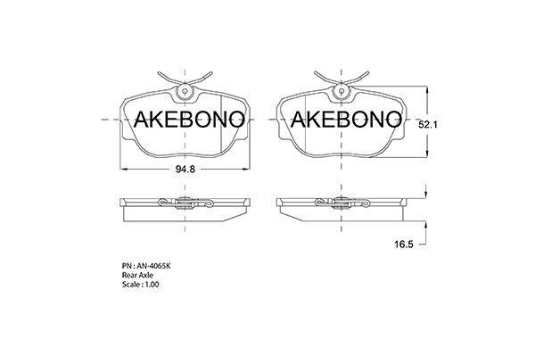 Akebono AN-4065K Brake Pad Set, disc brake AN4065K