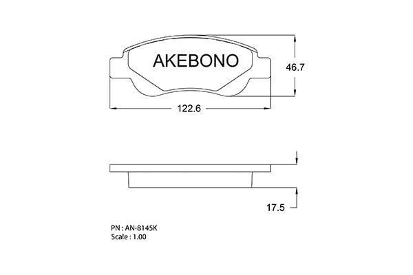 Akebono AN-8145KE Brake Pad Set, disc brake AN8145KE