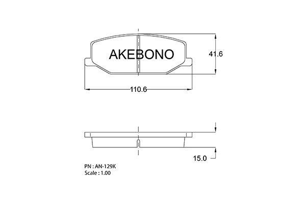 Akebono AN-129KE Brake Pad Set, disc brake AN129KE