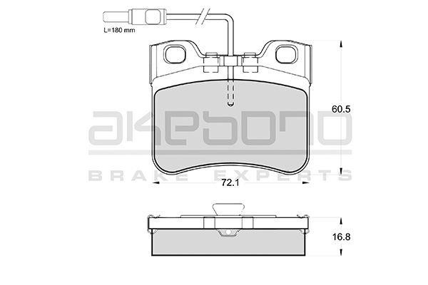 Akebono AN-4084WK Brake Pad Set, disc brake AN4084WK