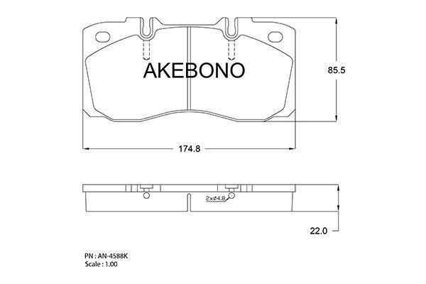 Akebono AN-4588KE Brake Pad Set, disc brake AN4588KE