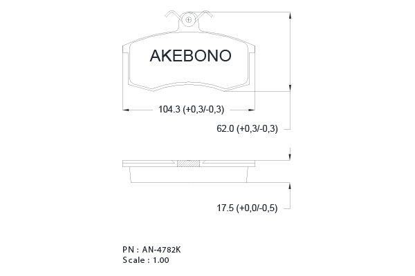 Akebono AN-4782K Brake Pad Set, disc brake AN4782K