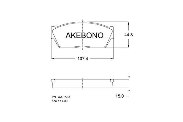 Akebono AN-158K Brake Pad Set, disc brake AN158K