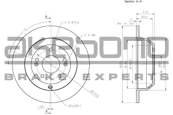 Akebono BN-0653E Brake disk BN0653E