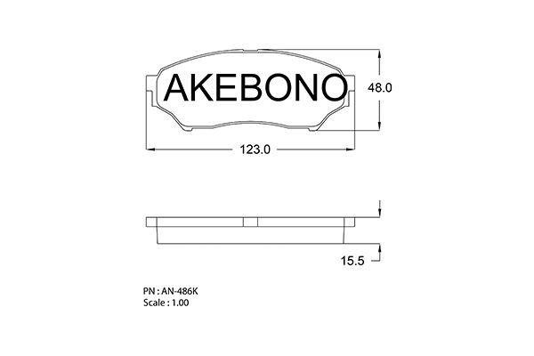 Akebono AN-486KE Brake Pad Set, disc brake AN486KE