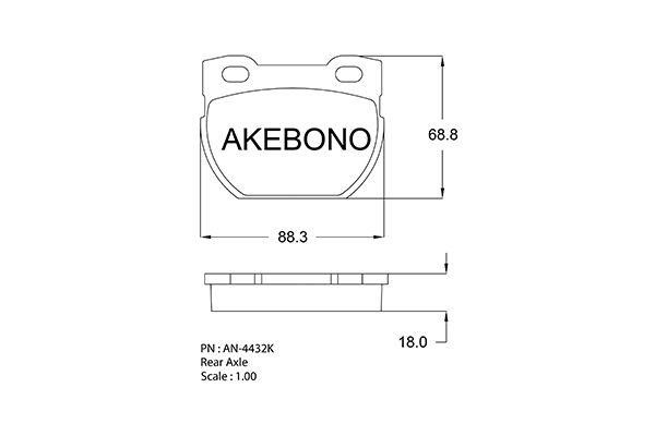 Akebono AN-4432K Brake Pad Set, disc brake AN4432K