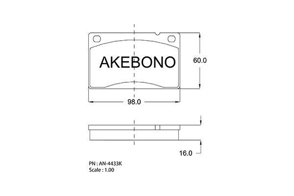 Akebono AN-4433K Brake Pad Set, disc brake AN4433K