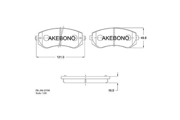 Akebono AN-277SKE Brake Pad Set, disc brake AN277SKE