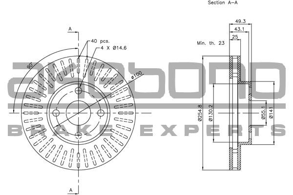 Akebono BN-0291E Front brake disc ventilated BN0291E